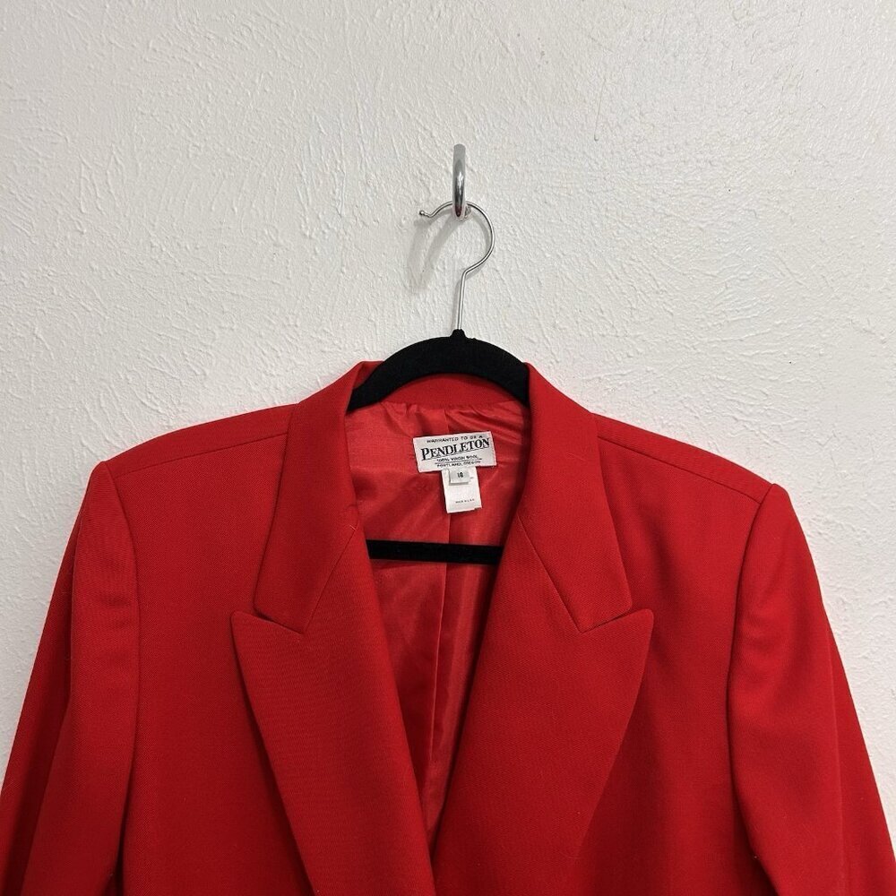 Pendleton Red Wool Structured Double-Breasted Bla… - image 3